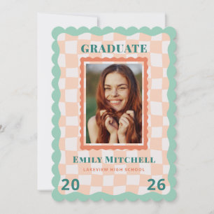 Anúncio de Graduação Xadrez Pastel com Foto
