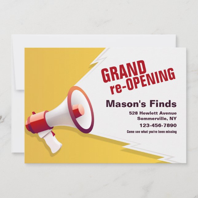 Anúncio de grande abertura (Frente)