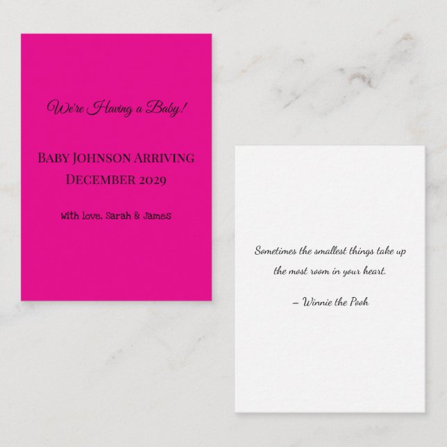 anúncio de gravidez! (Frente/Verso)