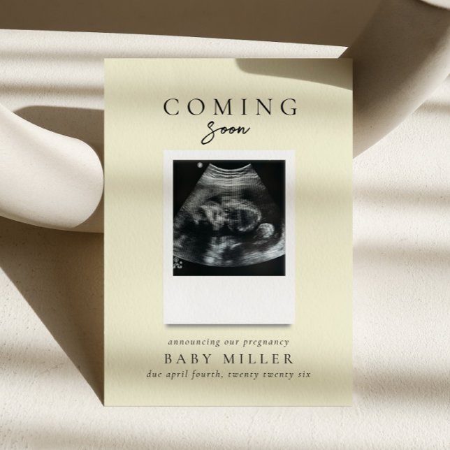 Anúncio de Gravidez Baby Yellow Em Breve (Criador carregado)