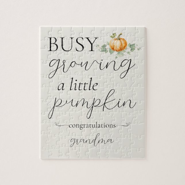 Anúncio de Gravidez Bonita Quebra-cabeça de Abóbor (Vertical)