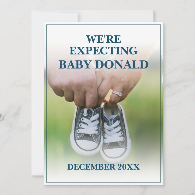 Anúncio de gravidez com Calçados para bebês (Frente)