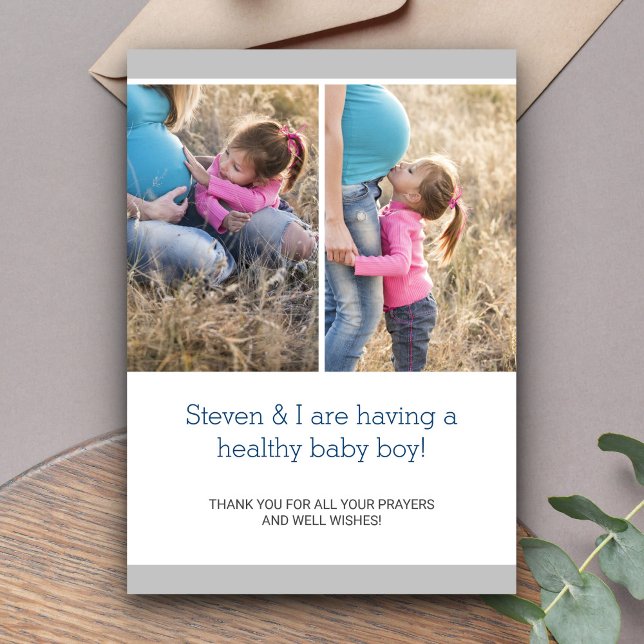 Anúncio de Gravidez com Colagem de Fotos Moderna (Criador carregado)