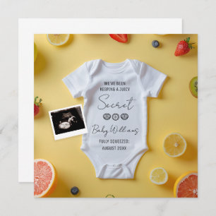 Anúncio de gravidez com limão minimalista