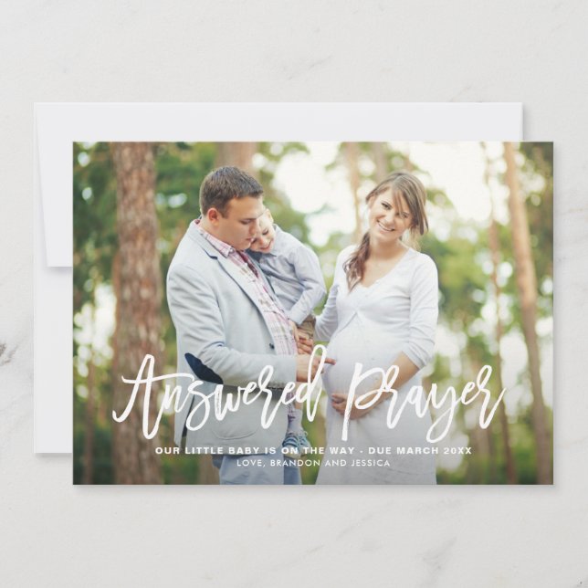 Anúncio de Gravidez com Oração Respondida (Frente)