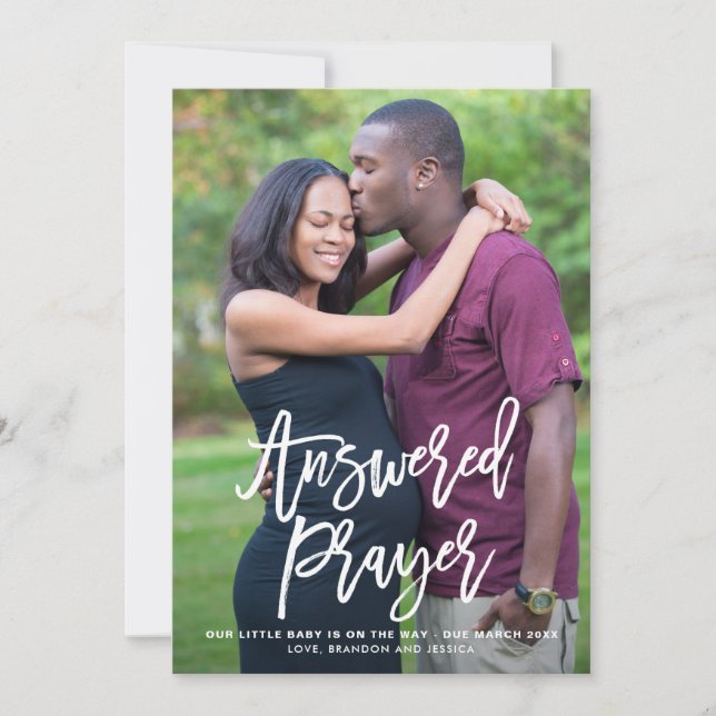 Anúncio de Gravidez com Oração Respondida I (Frente)