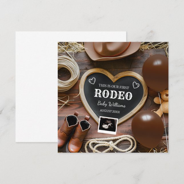 Anúncio de Gravidez da Cowboy Ocidental (Frente/Verso)