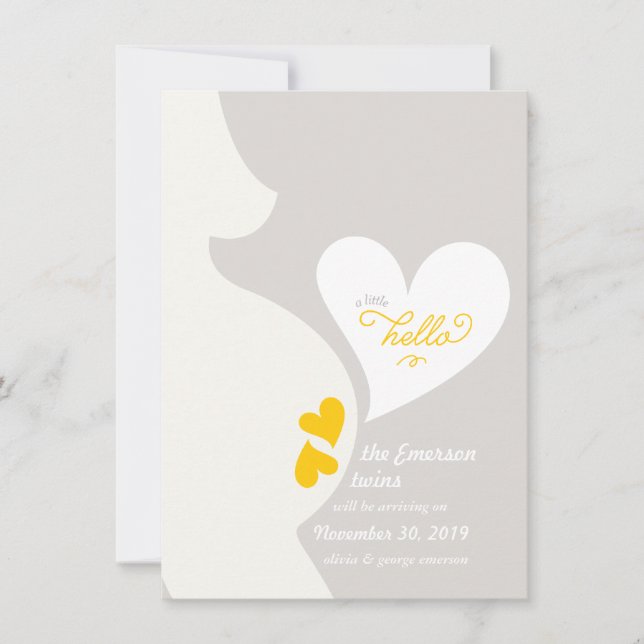 Anúncio de Gravidez da Tummy Twins de Amor (Frente)