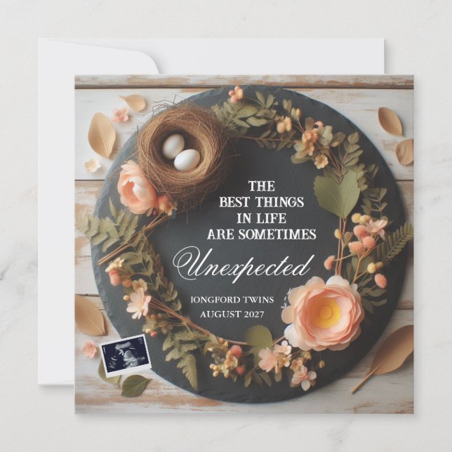 Anúncio de Gravidez das Gêmeas das Redes Sociais (Frente)