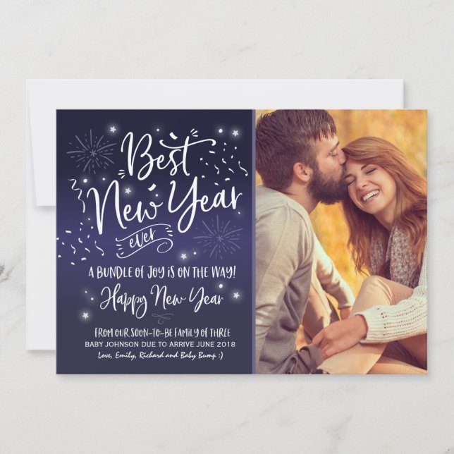 Anúncio de Gravidez de Ano Novo 2018 (Frente)