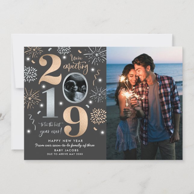Anúncio de Gravidez de Ano Novo 2019 (Frente)