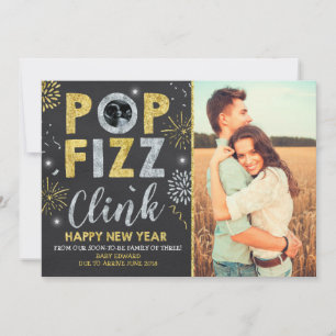 Anúncio de gravidez de ano novo Cartão de ano no