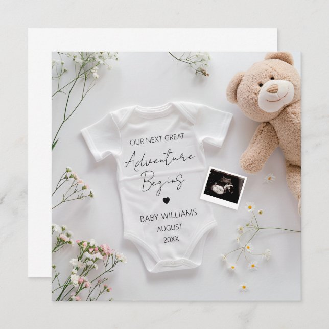 Anúncio de Gravidez de Aventura Moderna (Frente/Verso)