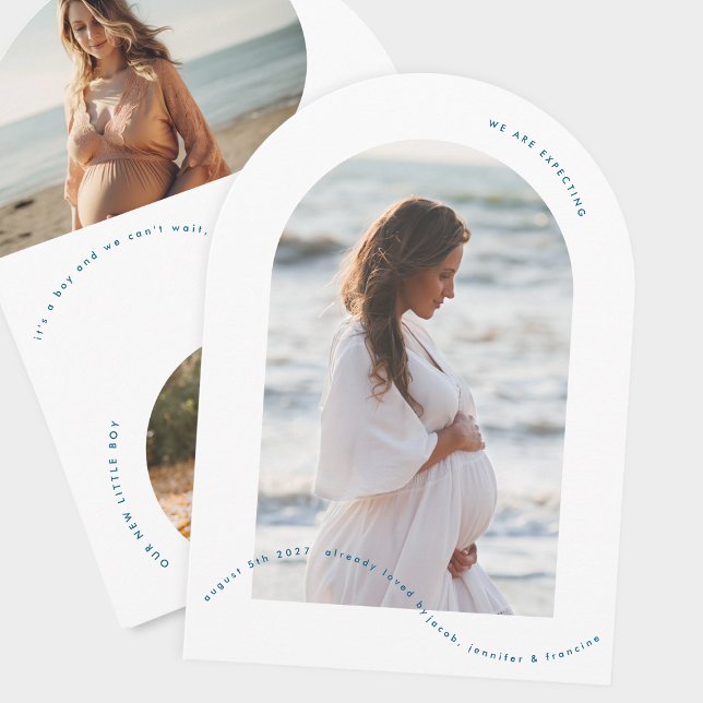 anúncio de gravidez de bebê com arco azul (Criador carregado)