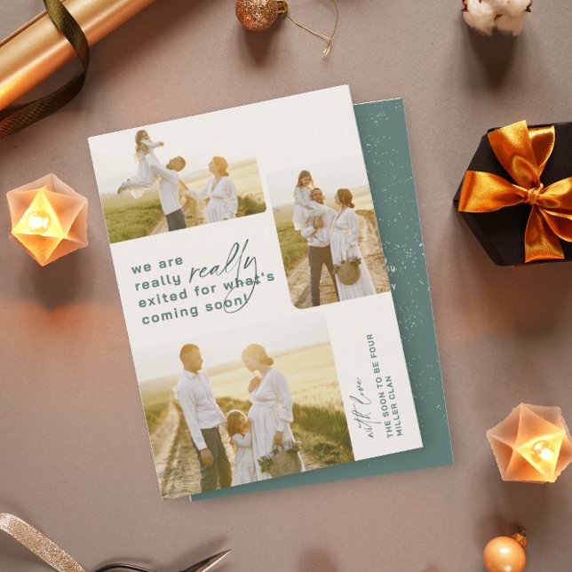 Anúncio de Gravidez de Feriado Verde Realmente Saí (Criador carregado)