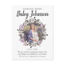 Anúncio de Gravidez de Foto Floral Moderna