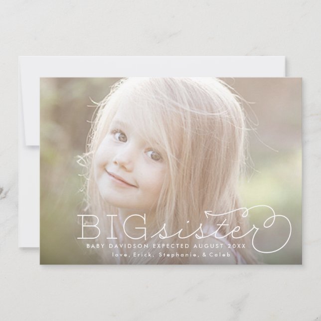 Anúncio de Gravidez de Foto Irmã Irmandade Irmão (Frente)