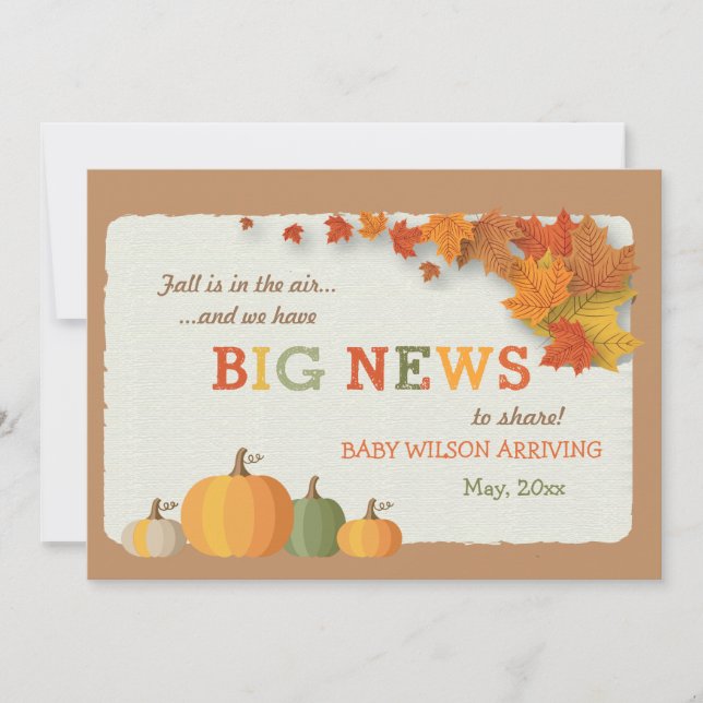 Anúncio de gravidez de grandes notícias (Frente)