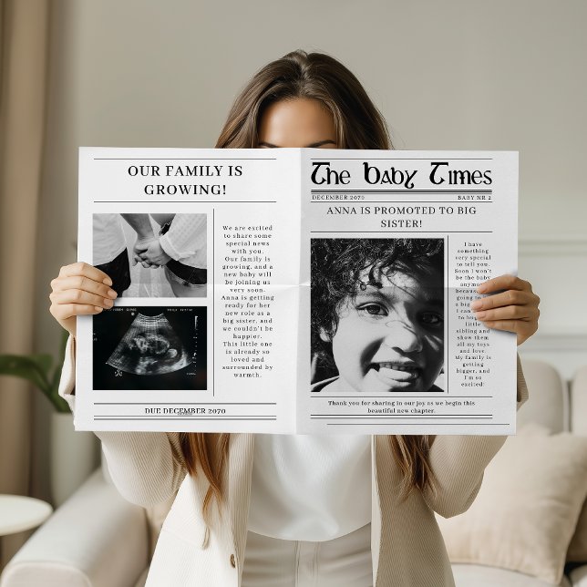 Anúncio de Gravidez de Irmã Mais Velha em Jornal Ú (Criador carregado)
