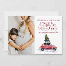 Anúncio de Gravidez de Natal - Carro Antigo