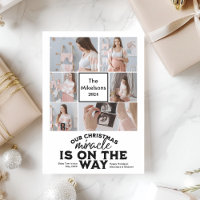 Anúncio de Gravidez de Natal com Várias Fotos