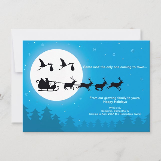 Anúncio de gravidez de Natal do TWINS 4x6 - Cidade (Frente)