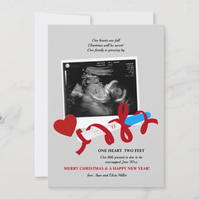 Anúncio de gravidez de Natal doce (Frente)