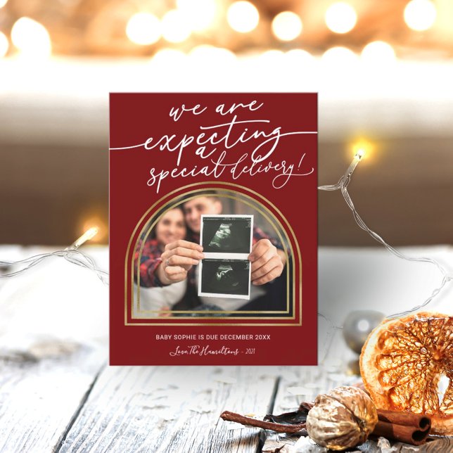 Anúncio de Gravidez de Natal em Arco Moderno (Criador carregado)