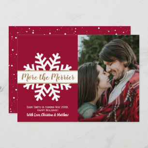 Anúncio de Gravidez de Natal em Floco de Neve