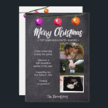Anúncio de gravidez de Natal em quadro chalkboard<br><div class="desc">Espalhe a alegria da sua gravidez neste Natal com o Anúncio de Gravidez de Natal do Chalkboard. Essa carta charmante e encantadora permite que você compartilhe o entusiasmo de sua jornada com familiares e amigos próximos de uma forma deliciosa e festiva. A peça central do anúncio é uma bela colagem...</div>