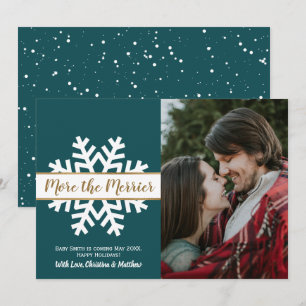 Anúncio de Gravidez de Natal em Teal White