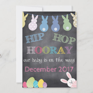 Anúncio de gravidez de Páscoa Hooray Hop