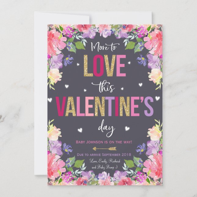 Anúncio de gravidez do dia de os namorados (Frente)