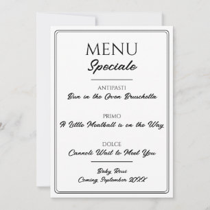 Anúncio de Gravidez em Cardápio de Restaurante Ita