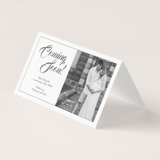 Anúncio de gravidez em estilo clássico (Frente)