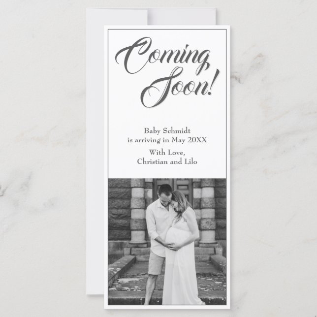 Anúncio de gravidez em estilo clássico (Frente)