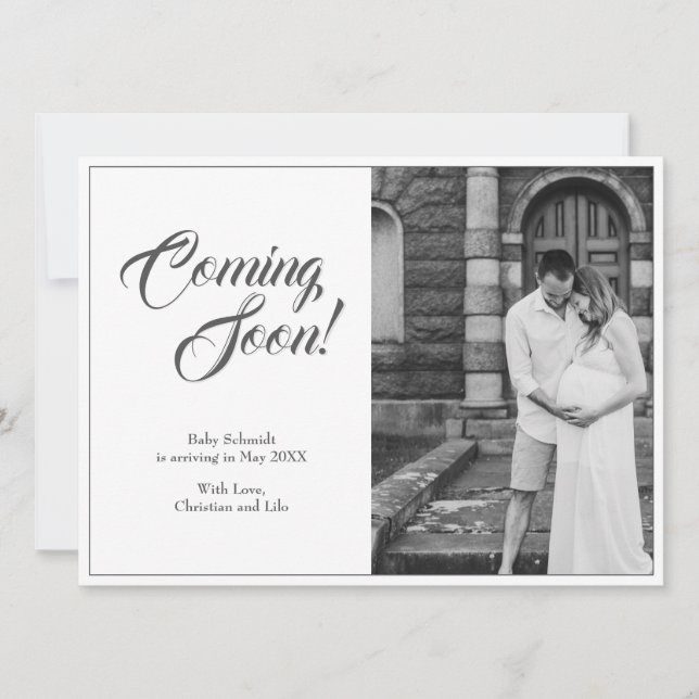 Anúncio de gravidez em estilo clássico (Frente)