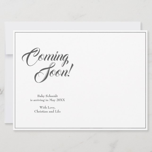 Anúncio de gravidez em estilo clássico (Frente)