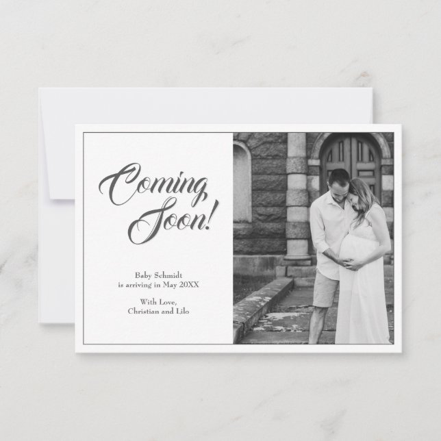 Anúncio de gravidez em estilo clássico (Frente)