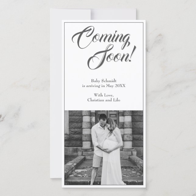 Anúncio de gravidez em estilo clássico (Frente)