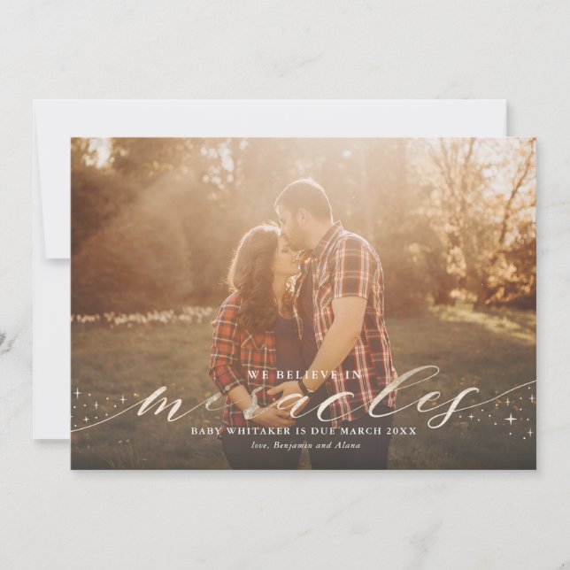 Anúncio de gravidez em milagres de folha de ouro (Frente)