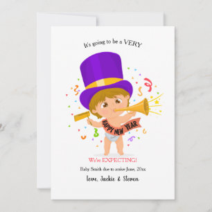 Anúncio de Gravidez Feliz Ano Novo