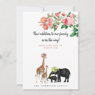 Anúncio de Gravidez Floral do Elefante Bonito Gira