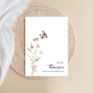 Anúncio de Gravidez Floral Minimalista Moderna