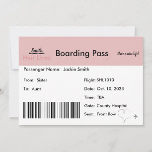 Anúncio de gravidez inspirado no viagem aos pais