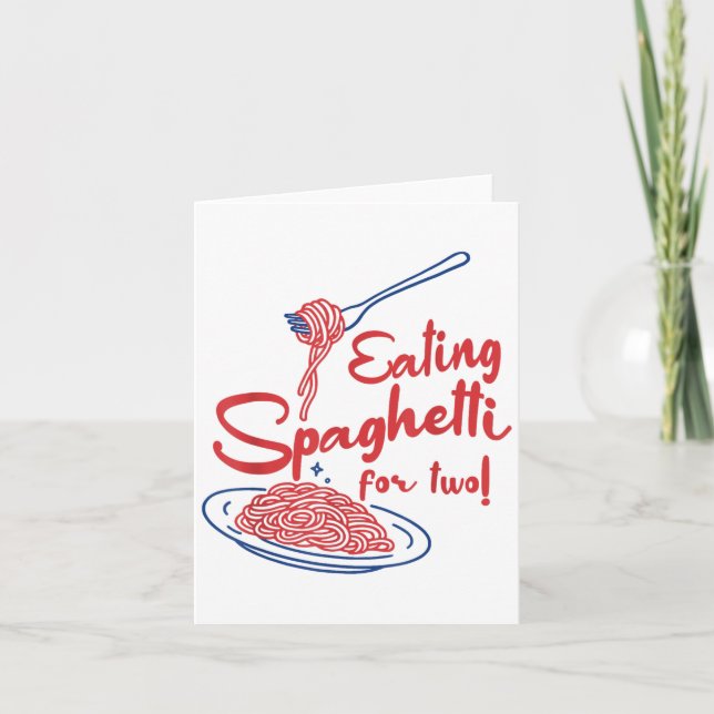Anúncio de gravidez Mãe italiana Comendo Spaghett (Frente)