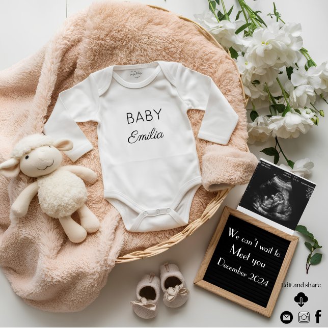 Anúncio de gravidez minimalista e neutra (Criador carregado)