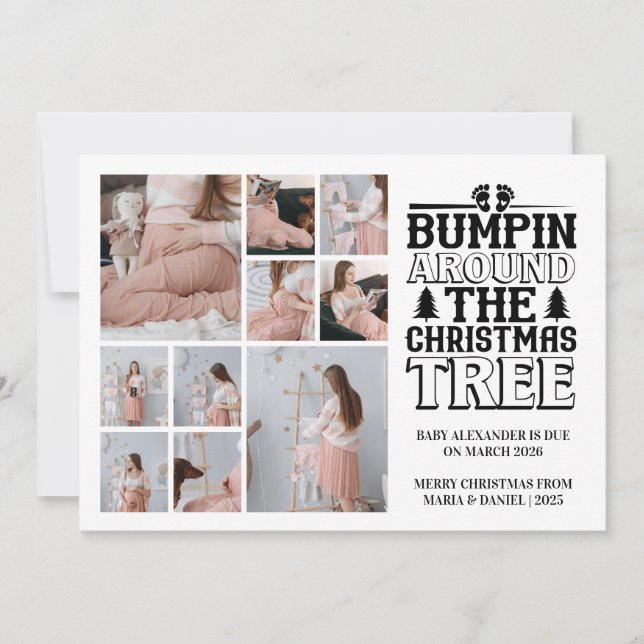 Anúncio de gravidez na árvore de Natal de 10 fotos (Frente)