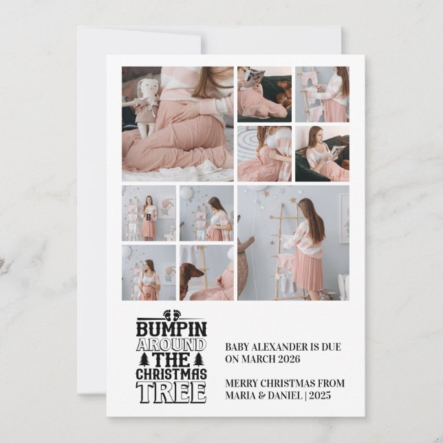 Anúncio de gravidez na árvore de Natal de 10 fotos (Frente)