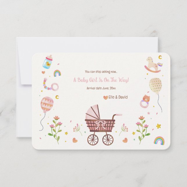 Anúncio de gravidez na Carruagem de bebê Vintage (Frente)